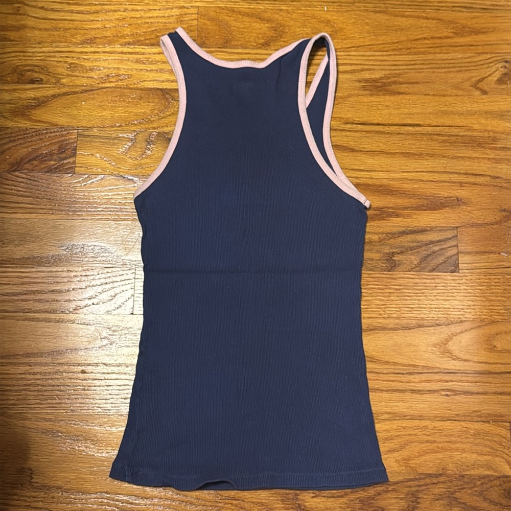 Von Dutch Dark Blue Tank with Pink Trim - Picture 5 of 6